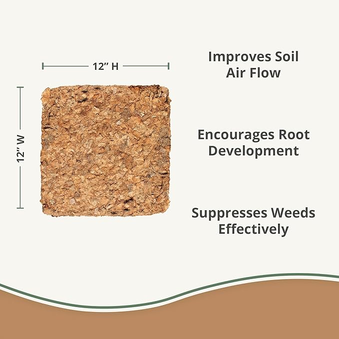 Organic Coco Chips for Plants (10lbs) - Coco Coir Chips - Coconut Husk Chips for Potting Soil, Garden Soil, & Seed Starter Soil - Coconut Mulch for Garden - Compressed Coconut Chips for Plants