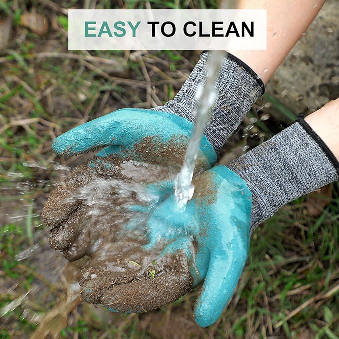 Trifabricy Garden Gloves for Women/Men - 6 Pairs Latex Gardening Gloves with Grip, Protective Work Gloves for Lawn Yard