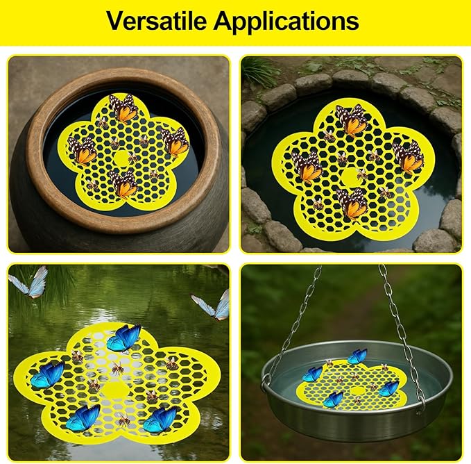 2 Pack Floating Bee Island,Flower Floating Bee Watering Station- Butterfly Bee Waterer for Feeding, Bee Bath,Butterfly Feeders for Outdoors