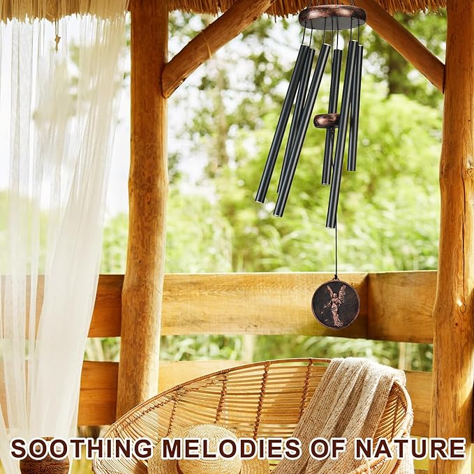 Wind Chimes for Outside, Vintage Angel Deep Tone Wind Chime Outdoor Clearance, Memorial/Festivals/Birthday Gift for Mom Dad Women Grandma, Home Garden Patio Decor (32" Angel)