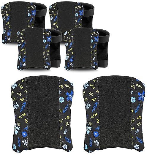 5 Pack Garden Knee Pads for Women, Lightweight Waterproof KneePads for Gardening, Anti Slip Leather Foam Padding Kneeling Pads for Flooring and Carpet Cleaning, House work, Gardening Maintain, Knee Protector, Blue Flower