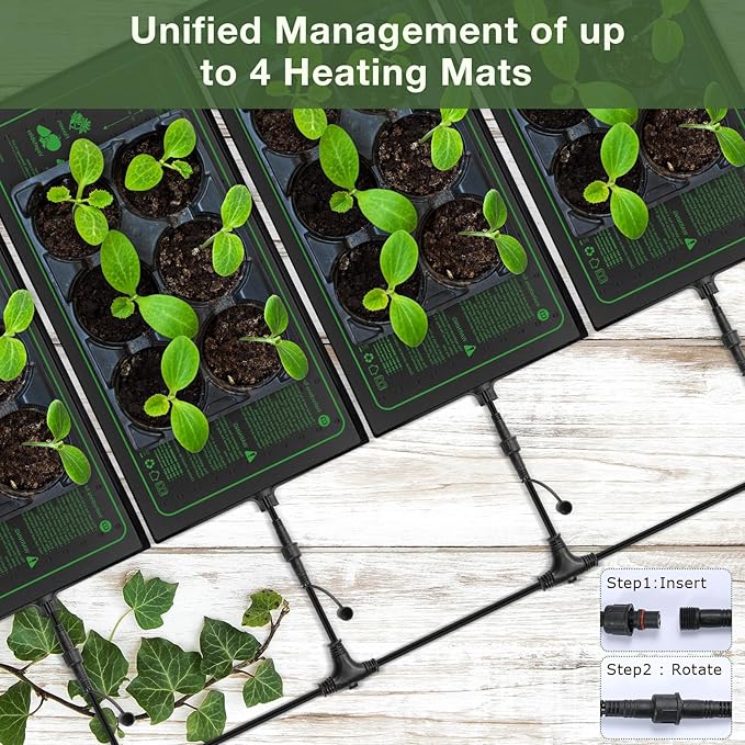 MET Certified 4 Pack Seedling Heat Mat, Seedfactor Waterproof Durable Germination Station Heat Mat, Warm Hydroponic Heating Pad for Indoor Home Gardening Seed Starter