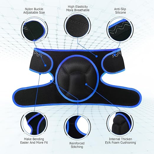 Knee Pads, Thick Sponge Anti-slip, Collision Avoidance Knee Pads, for Running, Mountaineering, House Working,Gardening Maintain (Blue, Medium)