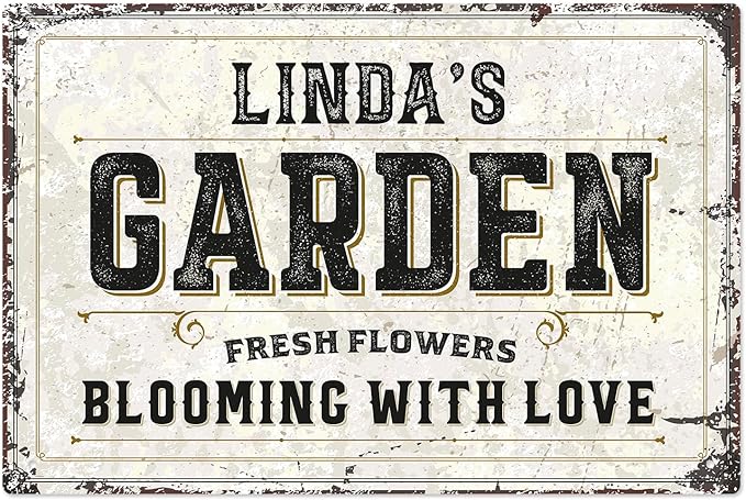 Custom Garden Sign, Personalized Rustic Name for Backyard Décor Sign, 12x18 Inches, Rust Free .063 Aluminum, Fade Resistant, Made in USA by Sigo Signs
