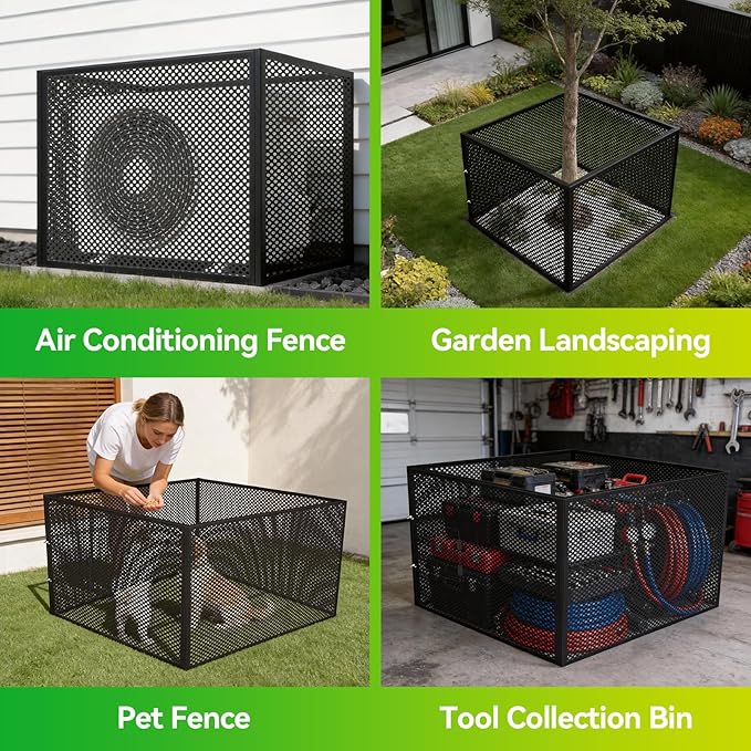 Compost Bin Outdoor with Lid - Large 93/130 Gal Composter 2-in-1 Design, Heavy-Duty Galvanized Steel Perforated Sheet with Rust-Proof Coating, Versatile Outdoor Fence, for Garden, Yard & Kitchen Waste