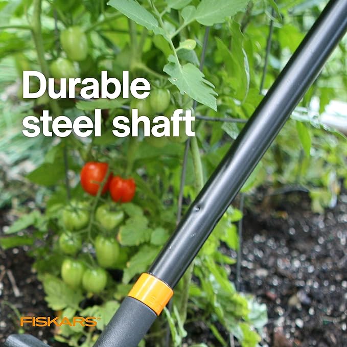 Fiskars Tiller Cultivator for Garden and Lawn, Extendable (40"- 60") Gardening Hand Tool, Telescoping Rotary Hand Cultivator Tool for Soil or Reseeding Grass