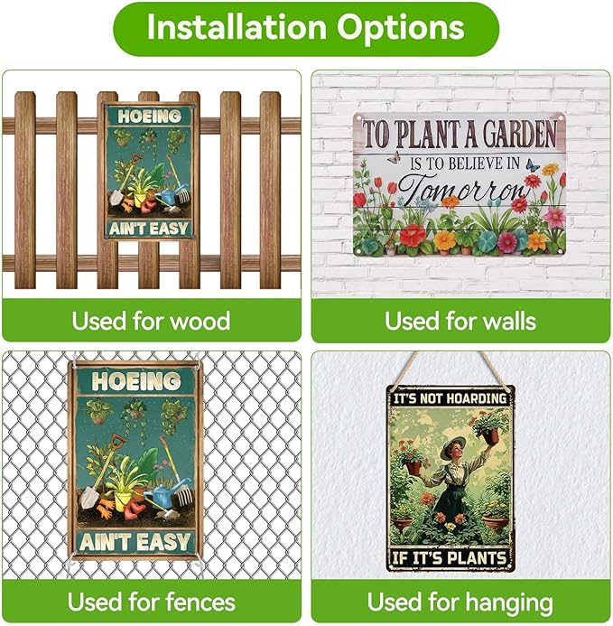 3PCS Funny Metal Garden Signs Decor for Outside,Patio,Yard,Backyard,Gardening Gifts for Women,Gardeners,and Plant Lovers,Garden Decorative Outdoor Accessories Essentials Supplies