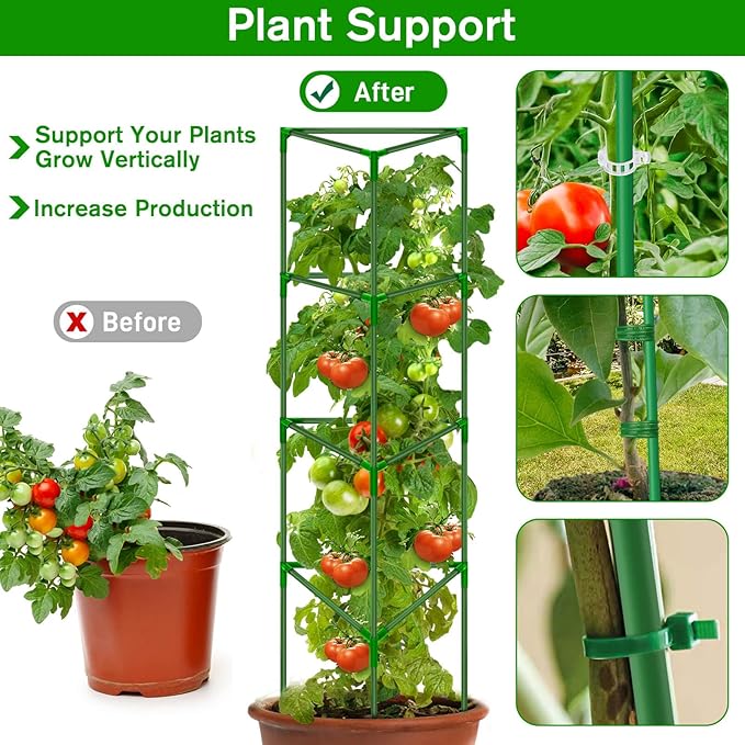 Tomato Cages for Garden, 3 Pack Tomato Cage Trellis, Garden Cage Heavy Duty Tomato Stake Support, Garden Stakes Plant Cage for Pots Plants Vegetables