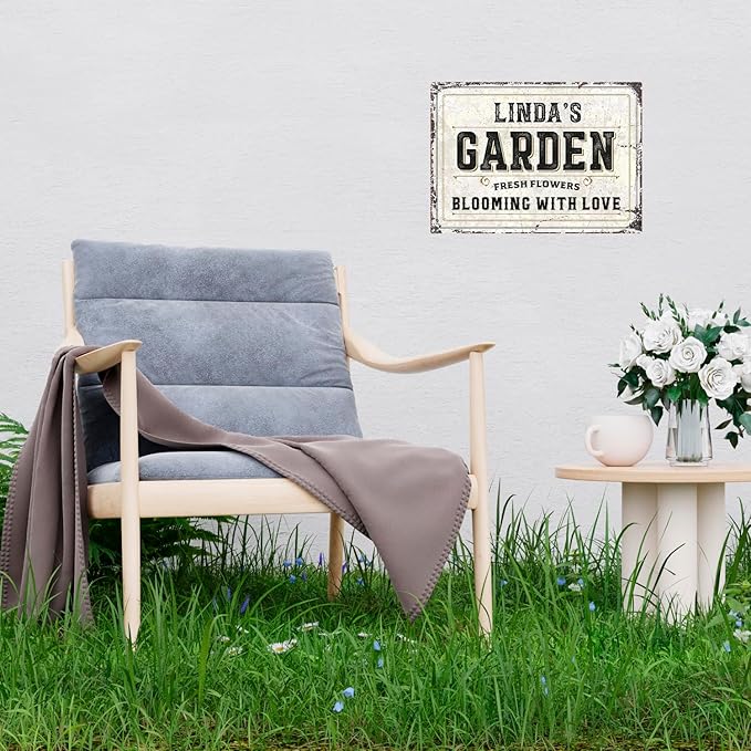 Custom Garden Sign, Personalized Rustic Name for Backyard Décor Sign, 10x14 Inches, Rust Free .040 Aluminum, Fade Resistant, Made in USA by Sigo Signs