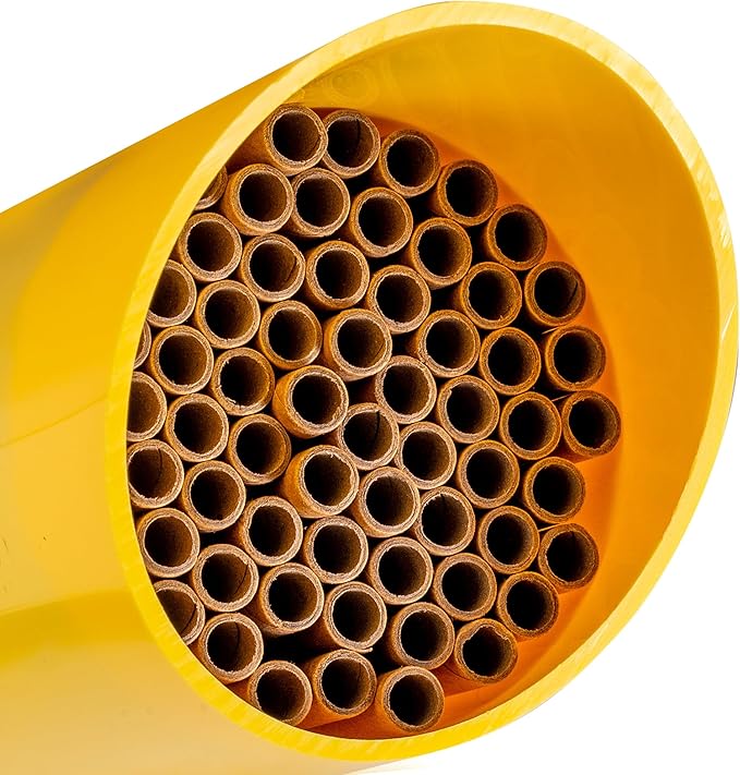 Rivajam Color Splash Mason Bee House - Vibrant & Strong Waterproof Bee Hotel & Insect Habitat - Mason Bee Tubes Filled Bee Houses for The Garden - Pollinator House Bug Hotel Gardening Gifts