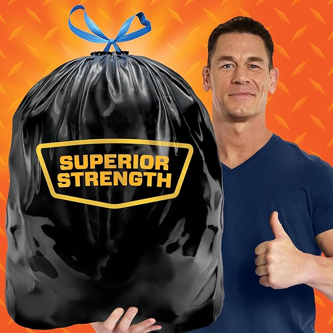 Hefty Strong Extra Large Trash Bags,Black,33 Gallon,48 Count (Pack of 3)