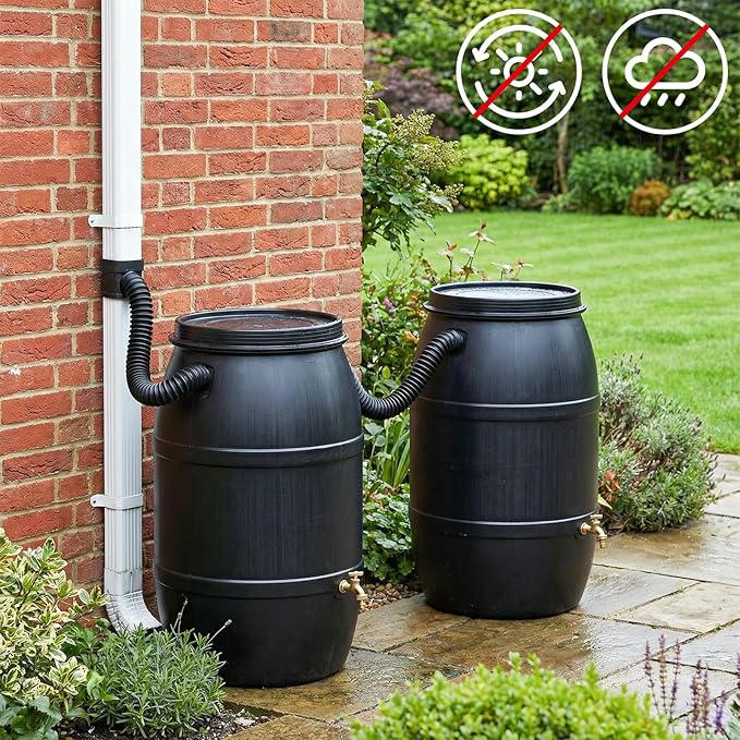Rain Barrel Hose Connector Kit 1.25"Dia Downspout Diverter Kit Linking Rainwater Overflow Barrels to Store More Rainwater for Outdoor Home Garden(4Pcs, Each8.6"-31"Long)