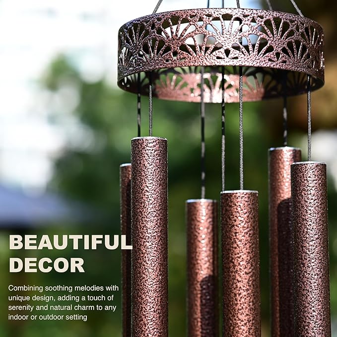 Vanquer Wind Chimes for Outside Deep Tone - 38'' Wind Chimes Outdoor Clearance, Deep Tone, Soothing, Windchimes Outdoors, Memorial, Sympathy, Garden Patio Yard, Home Décor (38" Bronze)
