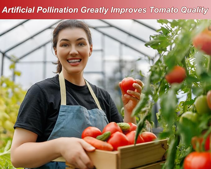 Pollinating Brush for Improving Pollination Efficiency Indoor Hydroponic Plants, Pollination Brushes for Increasing Fruit Yield by 200%, Pollinator Brush Tool for Greenhouse Gardens, Wood (12 Pack)