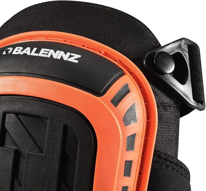 BALENNZ Professional Knee Pads for Work - Heavy Duty Foam Padding Gel Construction Knee Pads with Strong Double Straps – Comfortable Knee Protection for Indoor and Outdoor Use (Knee High Orange)
