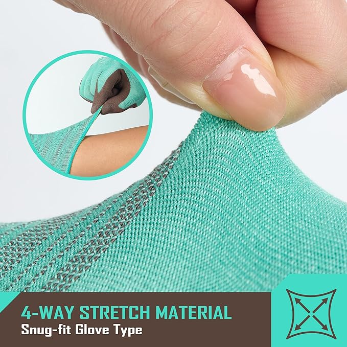 COOLJOB 2 Pairs Breathable Gardening Gloves for Women X-Small, Stretch Soft Modal Base with Non Slip Rubber Coating, Palm Dipped Grip Work for Gardener Worker in Lawn Yard Factory Garden