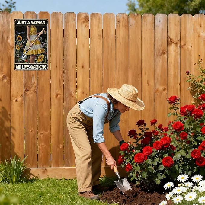 Gardening Gifts for Women,Gardeners,and Plant Lovers,Funny Metal Garden Signs Decor for Outside,Patio,Yard,Backyard,Garden Decorative Outdoor Accessories Essentials Supplies