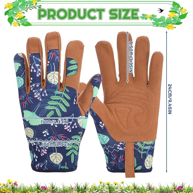 2 Pairs Gardening Gloves Thorn Proof for Women, Long And Short Leather Gardening Gloves for Rose Pruning Yard Work