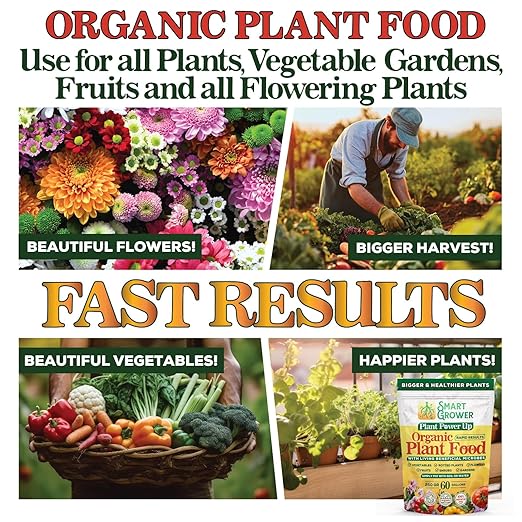 Organic Plant Food with Beneficial Microbes, Fast Acting Vegan Fertilizer for Vegetable Garden, Outdoor & Indoor Plant Fertilizer, Miracle Growth for Plants Concentrated 250GR Makes 60 Gallons