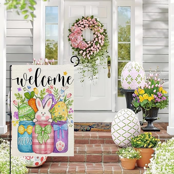 3 Pack Happy Valentines Day Garden Flag St Patricks Day Garden Flag Easter Garden Flags 12 x 18 inch Double Sided Outside decorations,Holiday Small Garden Flags For Outdoor Yard Lawn
