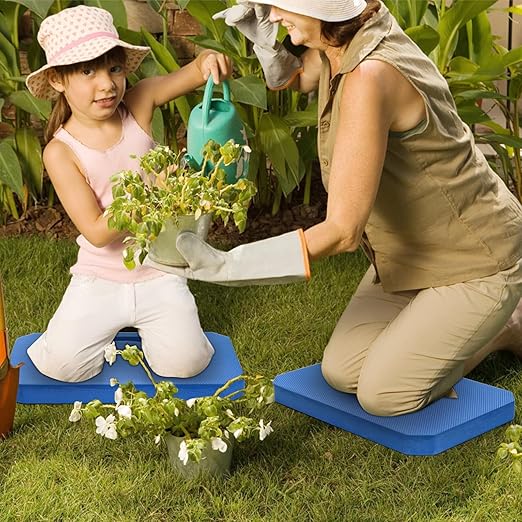 Hacaroa Set of 3 Extra Thick Kneeling Pad, High Density Foam Garden Kneeler, Comfortable Knee Pad Cushion for Work, Yoga Exercise, Baby Bath, Lightweight, Water Resistant, Blue