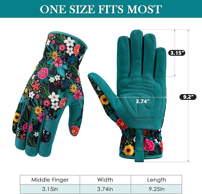 Trifabricy Gardening Gloves for Women, Breathable Leather Garden Gloves with Grip, Thorn-Proof Puncture-Resistant Work Gloves
