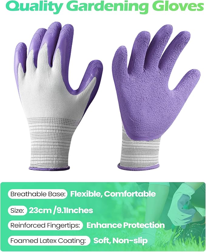 Irenare 40 Pairs Gardening Gloves Bulk for Women Ladies Breathable Rubber Coated Garden Glove for Yard Outdoor Work with Grip