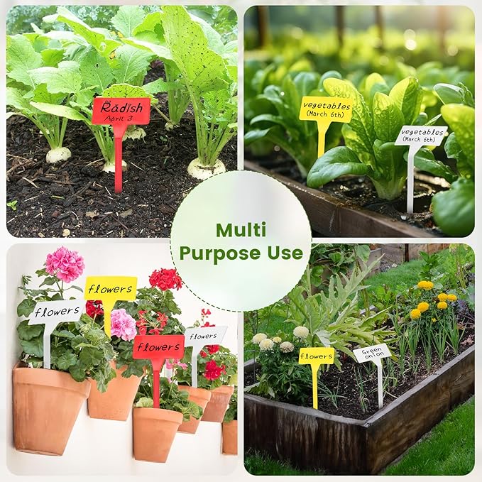 KINGLAKE GARDEN Outdoor Plant Labels, 11.8 Inch 30 Pack Plastic Waterproof Sturdy Nursery Garden Markers,Plant Markers for Flower pots Plant