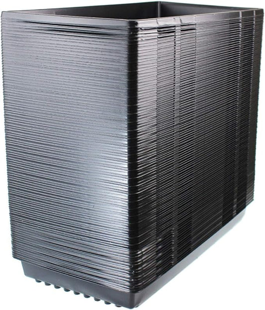 100-Pack 1020 Garden Growing Trays with Drain Holes - 10" x 20" Plastic Plant Trays with Holes - Wheatgrass Sprouting Tray, Microgreens Seed Tray, Hydroponic Trays, Nursery Flats, Greenhouse Supplies