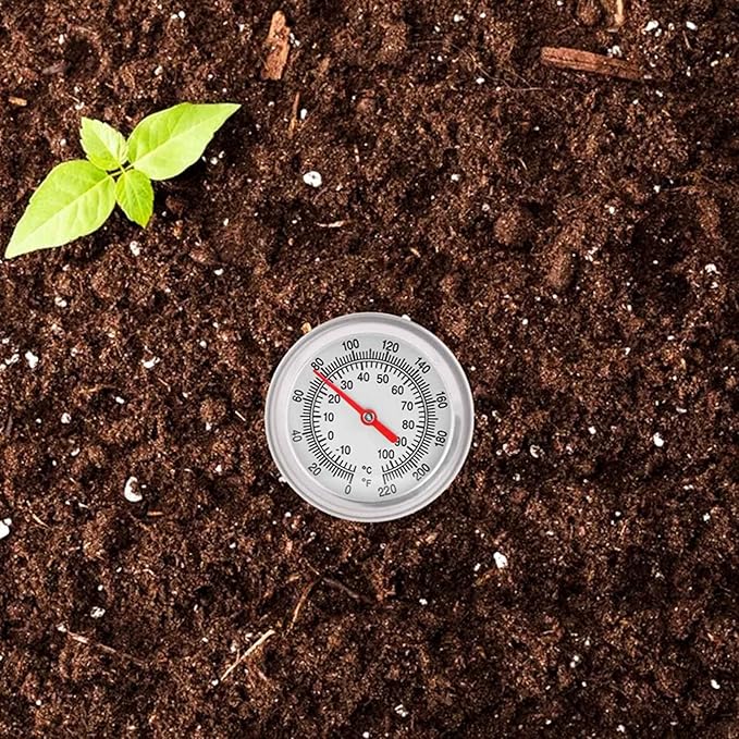 Compost Soil Tester Meter Measuring Probe Stainless-Steel Thermometer Temperature Monitor for Garden Lawn Plant Tool Moisture-Meter for Firewood-Soil Moisture-Meter Indoor Plants-Long Woodworking