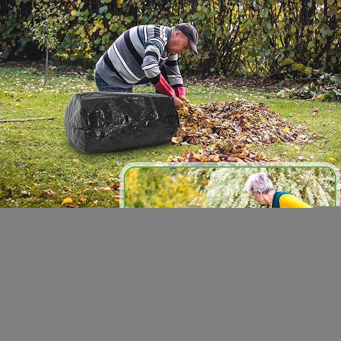 Berlune 4 Pack 72 Gallons Reusable Yard Waste Bag Garden Lawn Leaf Collector Bag Large Heavy Duty Collapsible Compost Bin with Lid and Handles for Outdoor Debris Leaves Grass Clippings