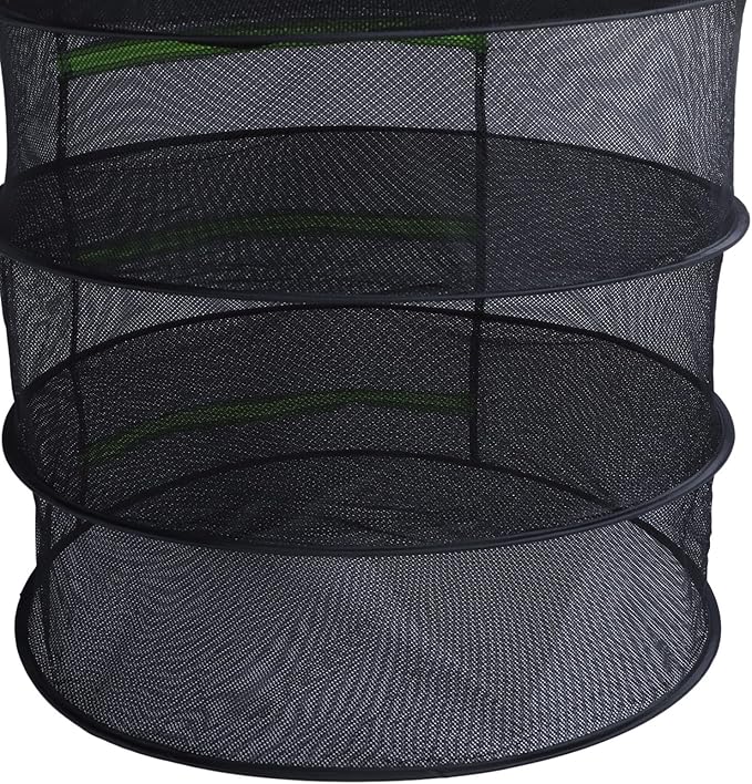 Herb Drying Rack, Opening Design, Fluorescent Green Zipper Cover, Multifunctional Wateright Hanging Mesh, Herb Dry Net for Garden (8 Layer)