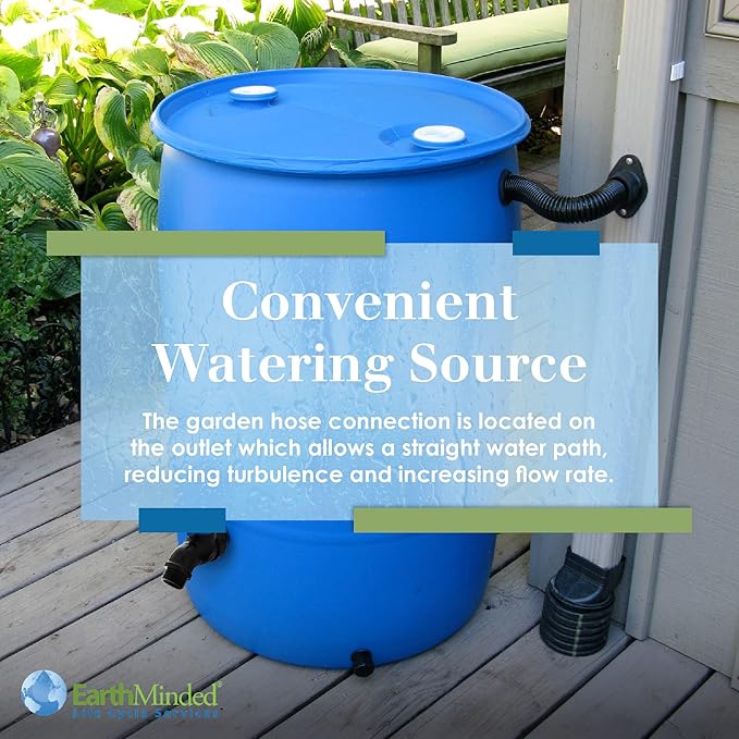 Rain Barrel Spigot: Fits Standard Garden Hose - Installs From Outside of Drum or Barrel - Turn Any Barrel or Trashcan Into a Rain Barrel - INSTRUCTIONS INCLUDED