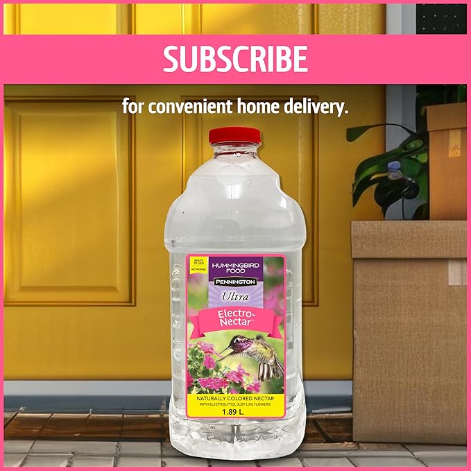 Pennington Electro-Nectar Hummingbird Nectar Ready to Use, Naturally Colored with Electrolytes, 64-oz Bottle