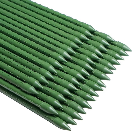 WAENLIR Garden Stakes 60 inch 5ft Sturdy Tomato Stakes, Plant Stakes for Outdoor Plants, Metal Plant Support Sticks for Gardening, Pack of 50