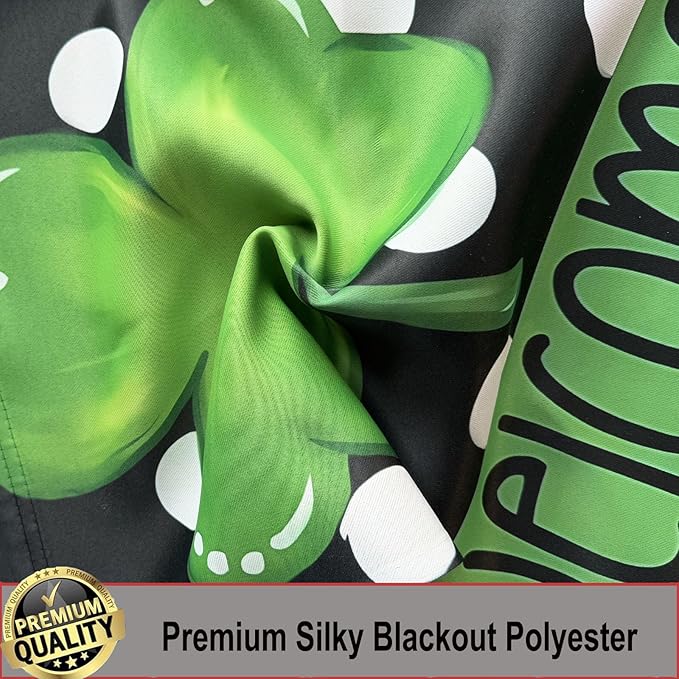 Welcome St Patricks Day Shamrock Garden Flags 12x18 - Polka Dot Yard Flags Double Sided- Small Flag Banner for Holiday Yard Outside