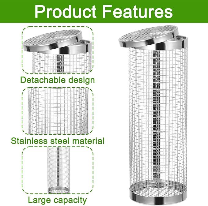 3PCS Inground Worm Composting Bin Reduce Food Waste and Increase Soil Fertility Stainless Steel Worm Farm Composter with Holes and Lid