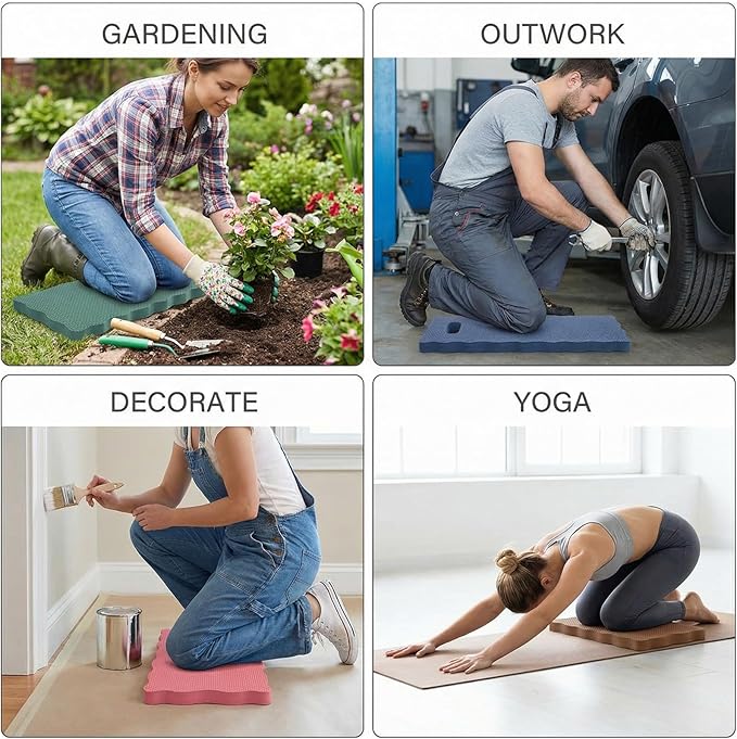 Woanger 6 Pcs Garden Kneeling Mat Foam Knee Mat Gardening Waterproof Knee Cushion for Baby Bath Seat Floor Yoga Exercise Seating Praying Work Classroom, 15.7 x 7 x 0.8 Inch(Morandi)