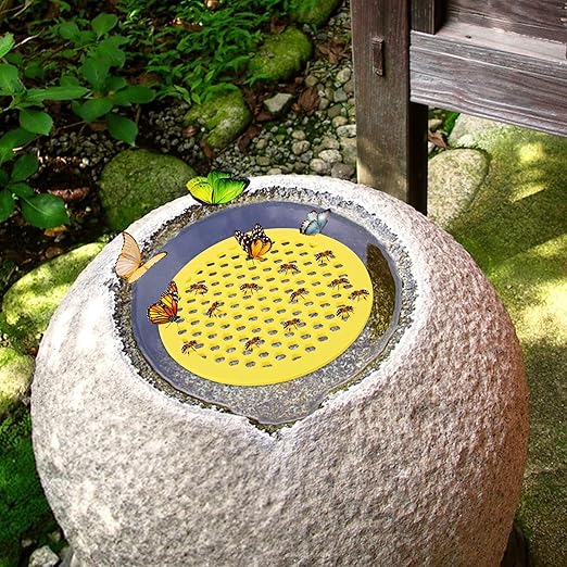 DECOHS 4 Pack Floating Bee Island- 7.87 Inch EVA Foam Floating Bee Watering Station- Butterfly Bee Waterer for Feeding, Bee Bath, Outdoor Garden Decor