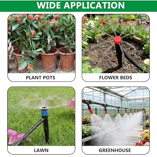 135PCS 240FT Drip Irrigation System Set, Automatic Drip Irrigation Kit for Greenhouse, Yard, Lawn, Plant, with 1/2 inch Hose, 1/4 inch Distribution Tubing and Accessories
