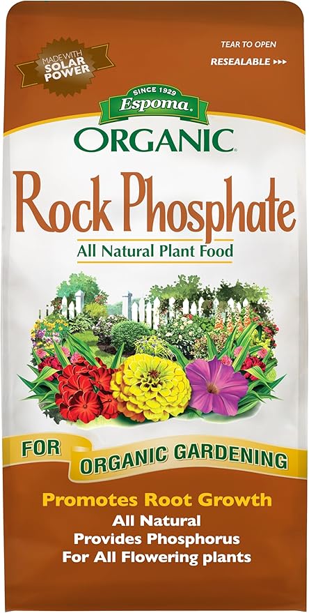 Espoma Rock Phosphate – 7.25 lb Organic Plant Fertilizer for Outdoor Flower Or Vegetable Gardens – Promotes Blooming & Root Growth – for Use On All Plants