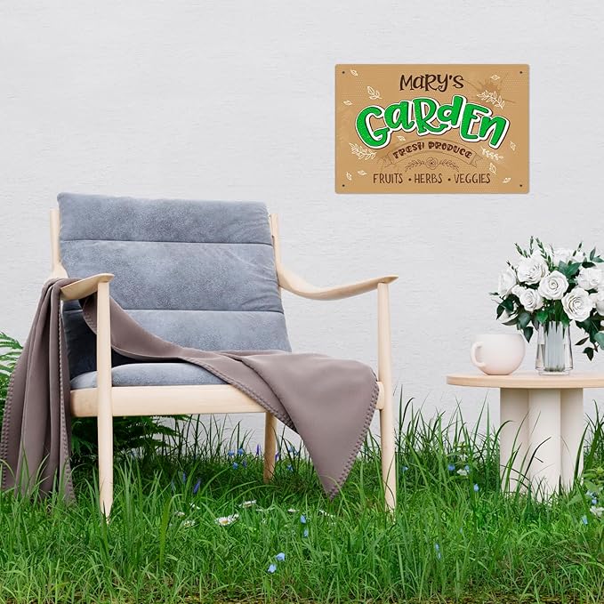 Custom Garden Signs, Personalized Sign for Garden, for Mother's Day, Mom, Or Girlfriend Sign, 12x18 Inches, Rust Free .063 Aluminum, Fade Resistant, Made in USA by Sigo Signs