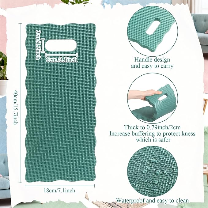 Woanger 6 Pcs Garden Kneeling Mat Foam Knee Mat Gardening Waterproof Knee Cushion for Baby Bath Seat Floor Yoga Exercise Seating Praying Work Classroom, 15.7 x 7 x 0.8 Inch(Morandi)
