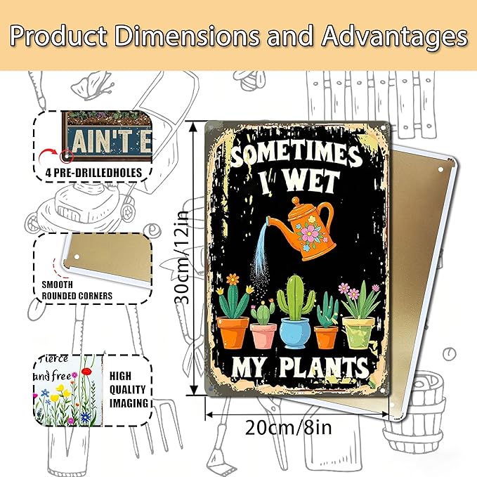 3PCS Funny Metal Garden Signs Decor for Outside-Funny Yard Decor Patio,Backyard,Gardening Gifts for Women,Gardeners,and Plant Lovers,Mothers Grandmas and Housewarming 8x12inch