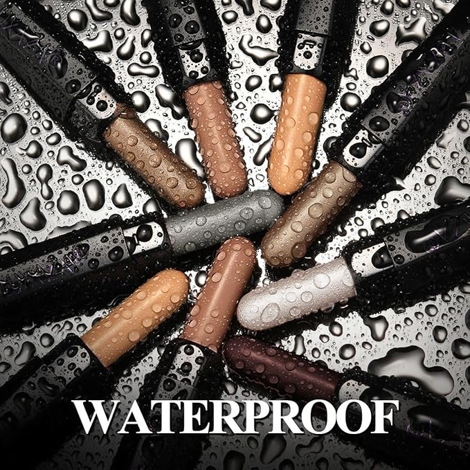 Neutral Eyeshadow Stick Makeup 6PCS Set, Metallic Shimmer Matte Cream Eye Shadow Eyeliner Brightener Pencil Crayon - BROWN LATTE
