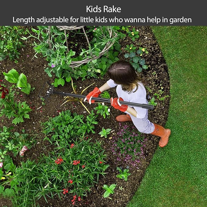 Oliynedy Stirrup Hoe Cultivator Garden Tool Heavy Duty,Scuffle Loop Action Hoe Weeding Gardening Hand Tools for Women Kids Men,Metal Weeder Scraper Garden Hoe Rake Weed Puller Long Handle 32-72