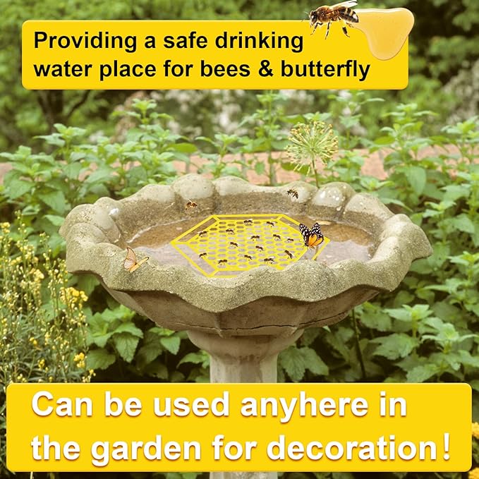 4 Pack Floating Bee Island, 7.1 Inch Bee Watering Station, Bee Bath Bee Drinking Station Bee Waterer and Butterfly Water Stations Butterfly Feeders for Outdoors Thirsty Pollinators Feeding
