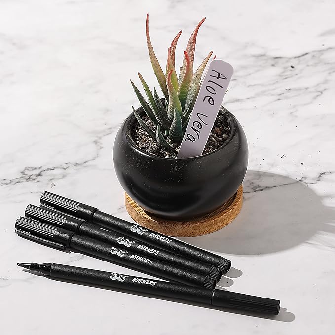 Mr. Pen - 4 Pack Garden Markers, Black, Waterproof, Outdoor & Seedling Plant Markers