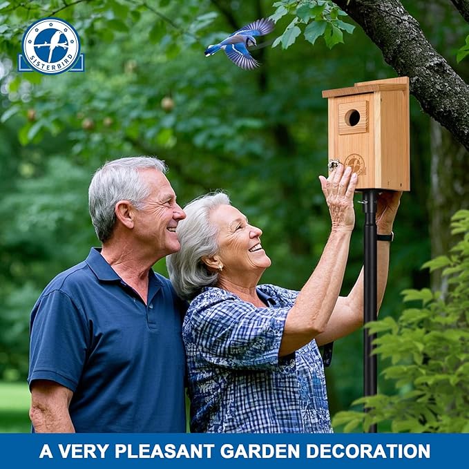 Bird Houses for Outside 1-1/2" Entrance Hole Cedar Wild BirdHouses with Wood Guard Outdoor Bluebird Wren Swallow Finch Assembly Required