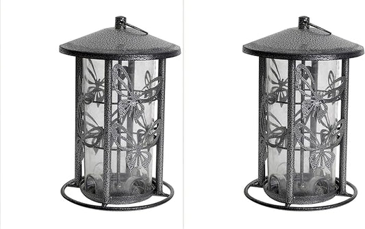 Heath Outdoor Products 21239 Wild Bird Feeder, 3-Pound Butterfly Seed Capacity Decorative Metal Wi (Pack of 2)